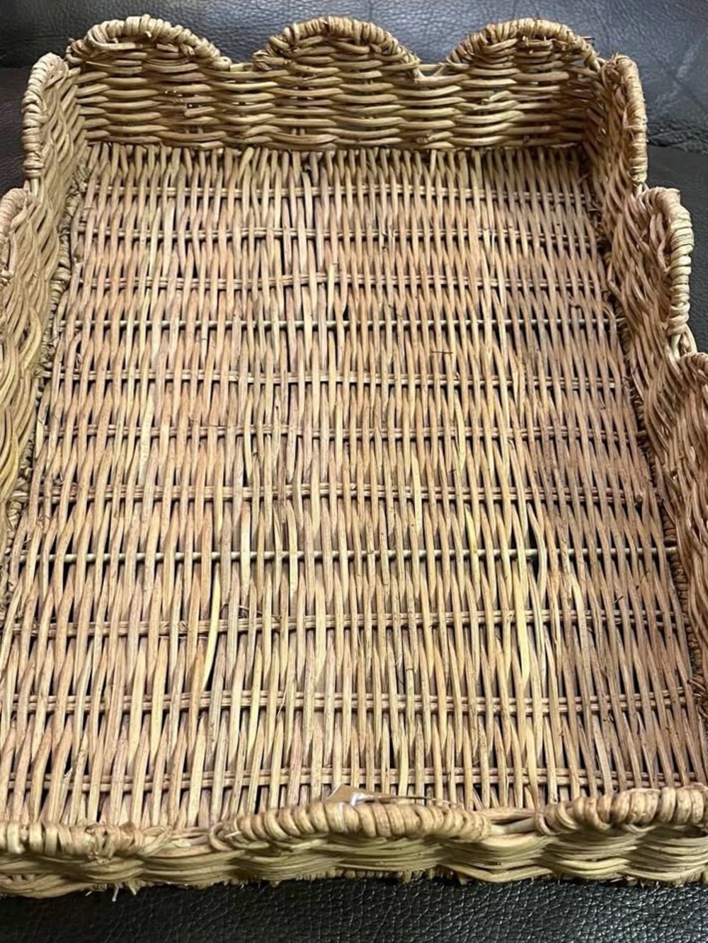 Jilly Box Woven Rattan Serving Tray - Natural Brown